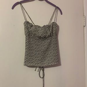 Floral open back blouse